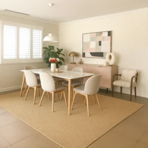 Jute Rug in Dining Room